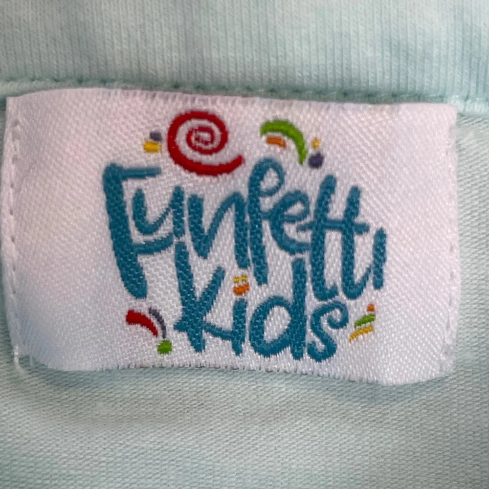 Funfetti Kids Plaid Pajama Set 4T Blue Orange Turkey Applique Polo Shirt‎